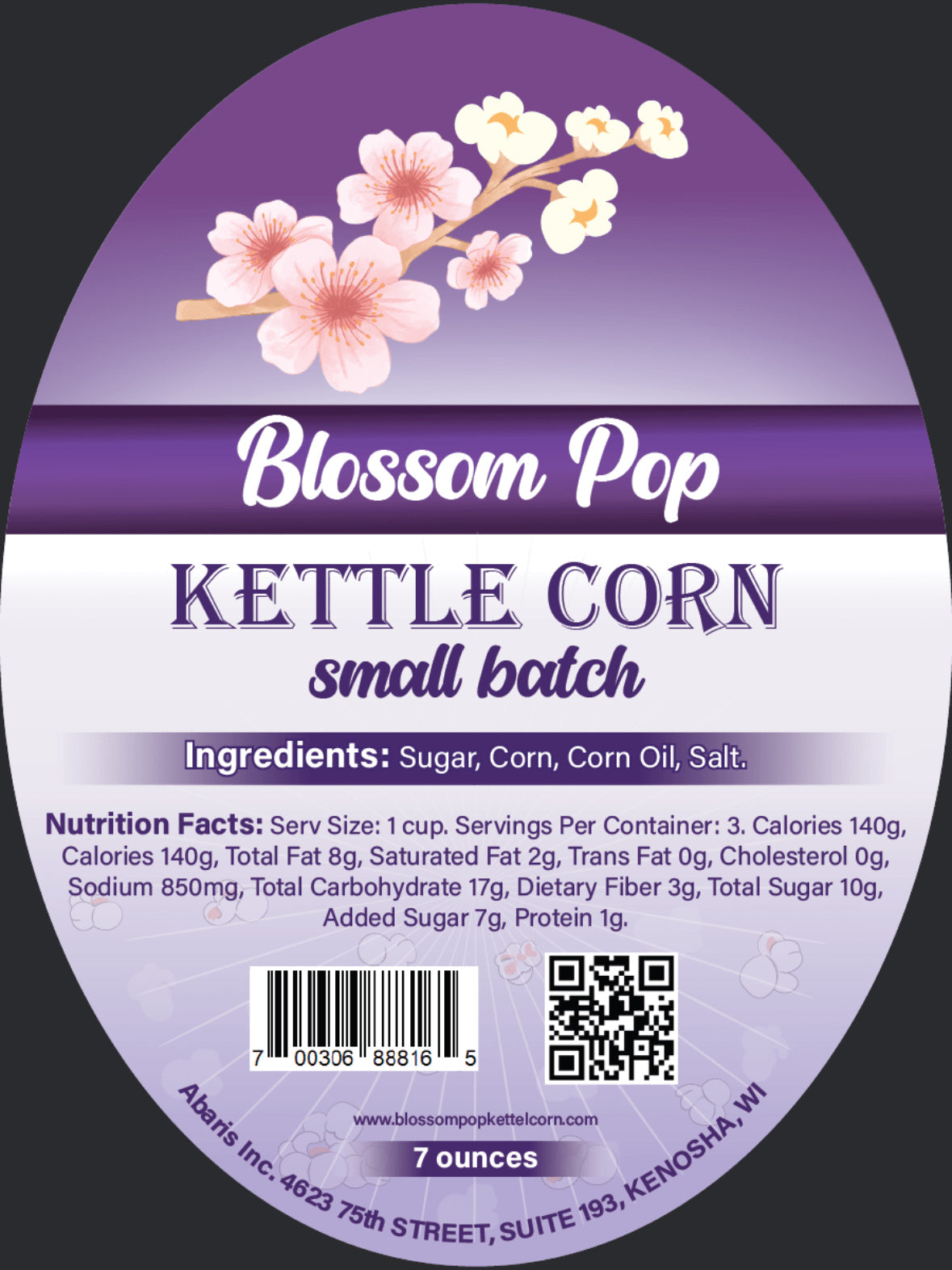 Blossom Pop Kettle Corn 7 oz. (Copy)